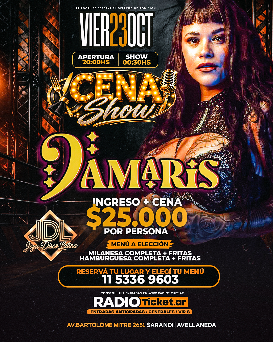 JOYA DISCO VIER.23.OCT DAMARIS Cena Show